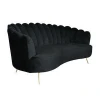 Popular design modern living room black velvet fabric sofa