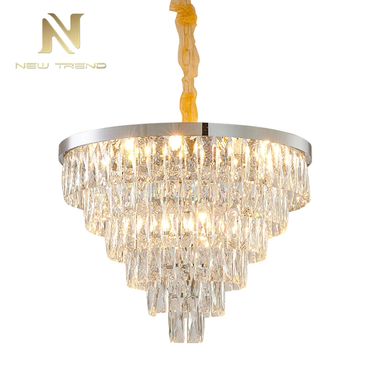 Popular product indoor decoration metal frame crystal chandelier modern led lamp