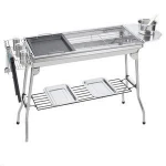 Portable household stainless steel folding charcoal BBQ grill for Outdoor