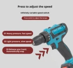 Portable Lithium Brushless Cordless 10mm Industrial Electric Drill