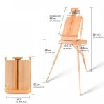 Portable painting easel foldable French easel beech wood storage sketch easel box