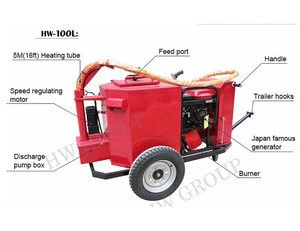 Propelled Road Crack Sealing Machine With Asphalt Melter Kettle For Pothole Repairing