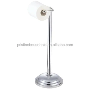 Quality SALE eBay wholesale Taiwan Manufacturer home storage household Chrome plated Free standing toilet paper roll holder