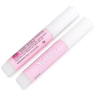 Queen Fingers NAG-01 2g PE Plastic Pink Bottle Packed Acrylic Nail Glue Strong Strength Instant Dry Liquid Nail Glue