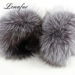 Raccoon Gloves With Animal Fur Cuff Clap Ring Cuffs