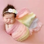 Rainbow Baby Newborn Mohair Swaddle Blanket Wrap Photography Prop