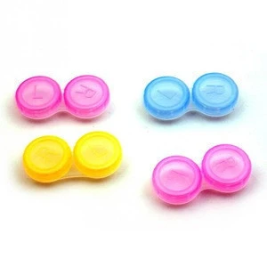 Random Color Plastic Contact Lens Box Holder Portable Small Lovely Candy Eye wear Bag Container Lenses Soak Store