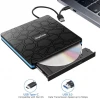 Raycue High-Speed Low Noise External CD DVD Player Drive Portable CD-RW Burner Reader with USB 3.0 Type-C