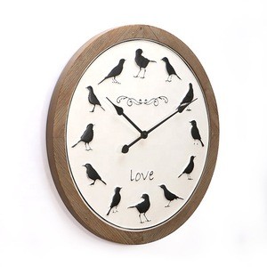 Ready To Ship China Manufacturer Wholesale Home Decoration Circular Wood Frame Wall Clock
