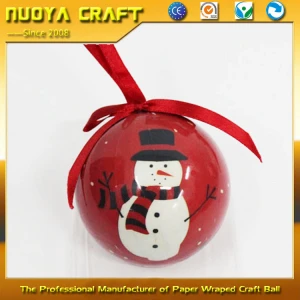 Red snowman printing crystal plastic christmas ball