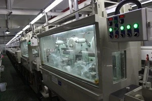 Reel-to-reel automatic electroplating line for metal strip