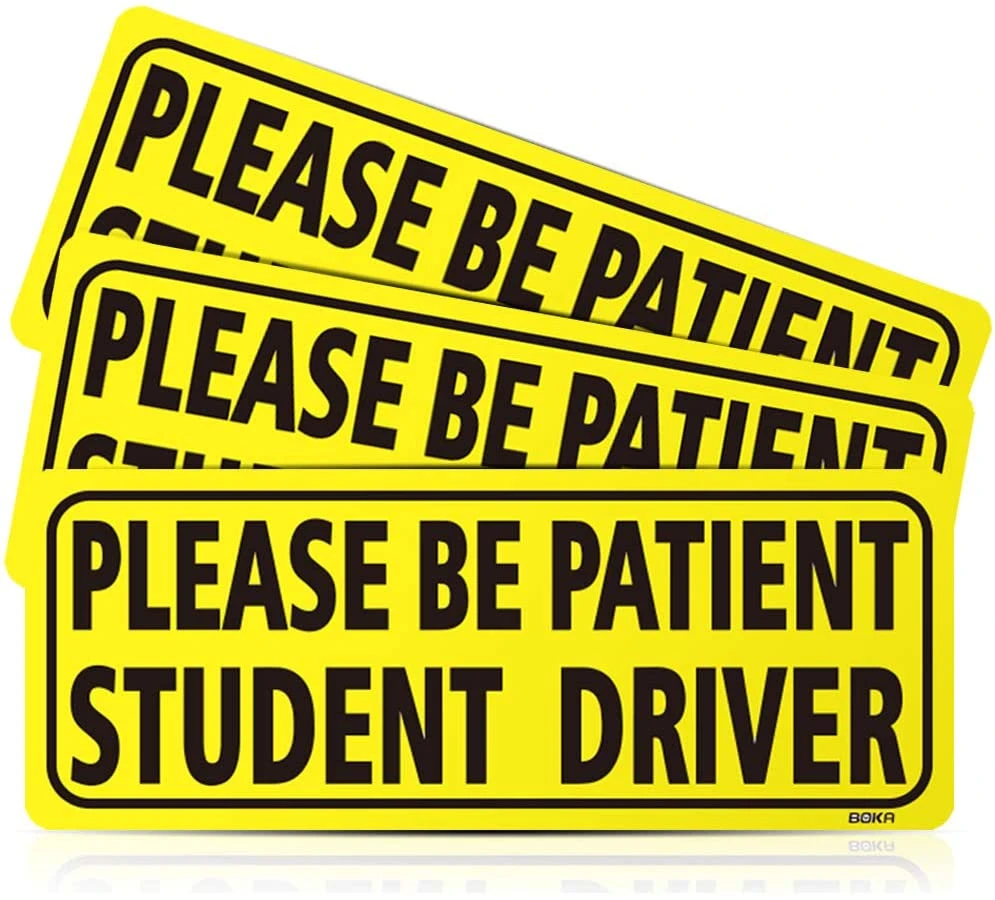 reflective vehicle bumper magnet Student Driver caution Car signs magnetic Stickers for new driver in yellow