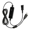 Replaceable USB To Quick Disconnected Inline Volume control cable for Telephone Headset, QD cable Quick disconnect cord