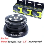 RISK 28.6/44/30mm Bicycle External Bearing Headset Bike Headset for 1.5" / 1.25" Taper Pipe Fork 44cm Straight Tube Frame