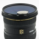 Round blue camera filter