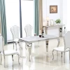 Royal dining room furniture sets stainless steel marble top dining table