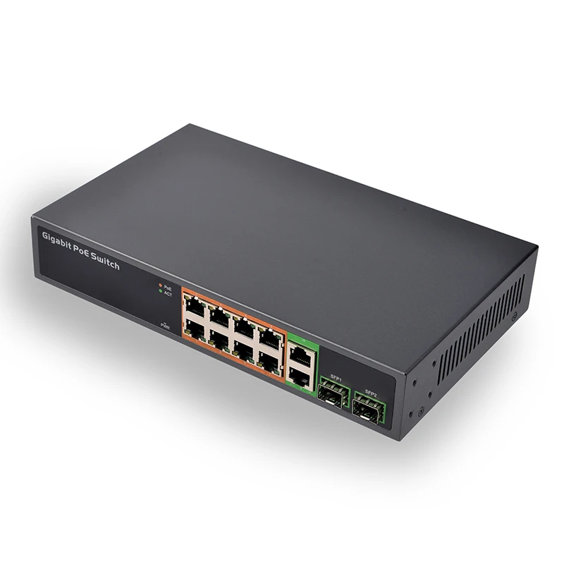 SDAPO PSE1008GSR Full-Duplex & Half-Duplex total power 150W poe ethernet switch IEEE802 3af at poe network switch