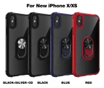 ShanHai Armor 2 in 1 Acrylic + Silicone Phone Case For iPhone 11 Pro Xs MAX XR X 6 6s 7 8 Plus Finger Magnetic Ring Holder Cover