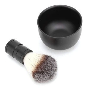 Shaving Soap Bowl Brush Set, Men Stainless Steel Shaving Soap Bowl with Soft Hair  Beard Cleaning Brush Tool Kits