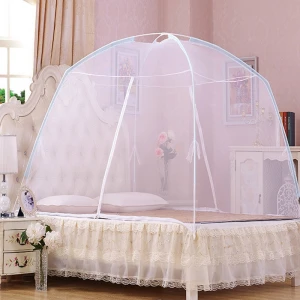 Simple Plain White Durable Encrypted Mesh Long Lasting Mongolian Round Arch Mosquito Net