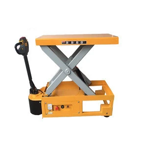 SLT-with wheel Hydraulic Electric Material Handling Pallet Scissor Lifter With Wheels 1000kg Motorcycle Portable Scissor Lift