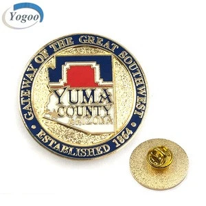 Small MOQ Soft Enameled Round Brand Logo Brass Gold Custom Metal Pin Badge