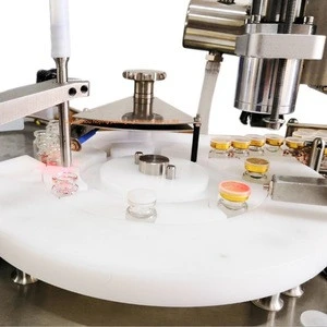 Small tabletop disc platform 2ml 10ml pocket perfume atomizer vial filling capping machine