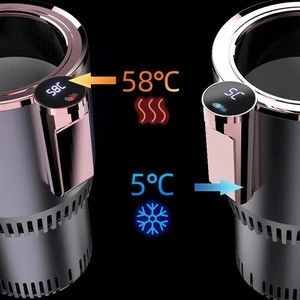 Smart 2 IN 1 Mini Car fridge Warmer and cooler Cup Travel Coffee Mug For Car Smart Touch With LED Display