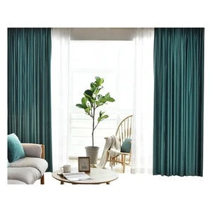 Smooth and comfortable silk cotton material physical shading blackout curtain fabric for living room