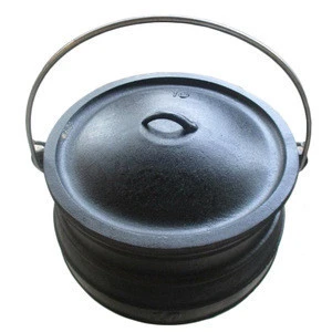 South Africa 3 legs cast iron oxtail jie pot set for hiking camping