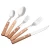 Import South America High Grade Flatware Wooden Handle spoon fork knife 4pcs Stainless Steel Steak Cutlery Set from China