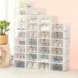 Stackable Organizer Acrylic plastic shoe clear containers transparent Acrylic shoe storage box
