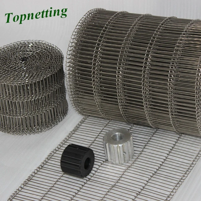 Stainless steel flat flex wire mesh conveyor belt for chocolate enrober