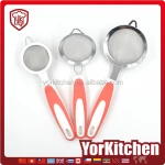 stainless steel Grade Novel design TPR handle stainless steel fine mesh strainer