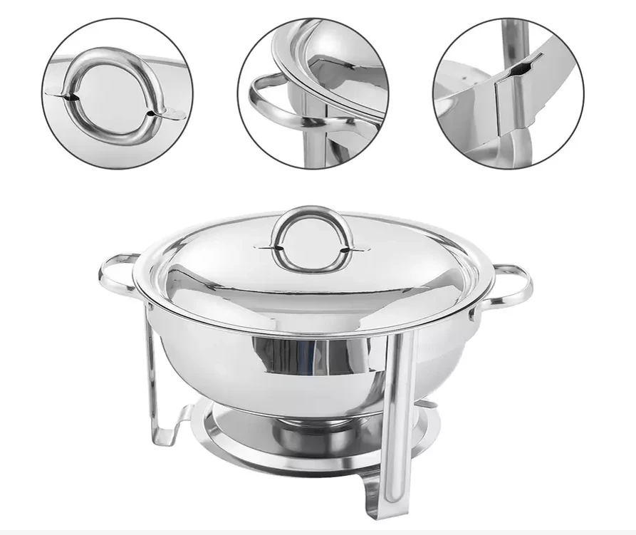 Stainless Steel Round Roll Top Chafer Chafing Dish