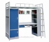 Steel Students School Dormitory Loft Bunk Bed With Clothes Locker and Study Desk