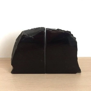 stone bookend Natural Black Obsidian crystal bookend
