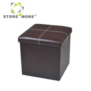 Store More Wholesale Durable Oem Pvc+420D Square Folding Storage Stool, Collapsible Storage Ottoman