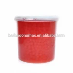 Strawberry flavor popping boba make tea more beautiful and delicious