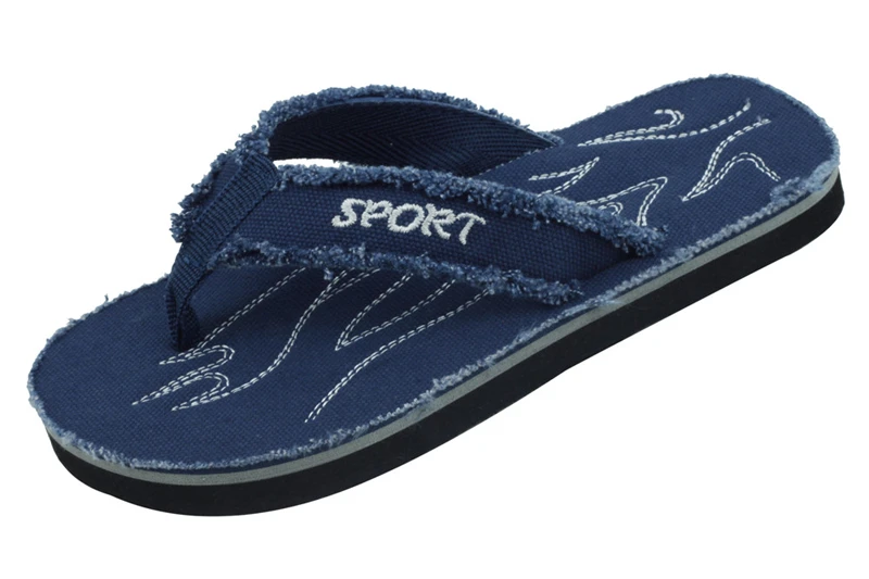 Summer beach outdoor sports eva outsole canvas fabrics straps gray men flip-flop slipper