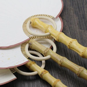 Summer Wedding Gift Paper Handle Fan Banana Sharp Palace Fan Hand Fan Forest Party Handmade Bamboo Crafts For Guest
