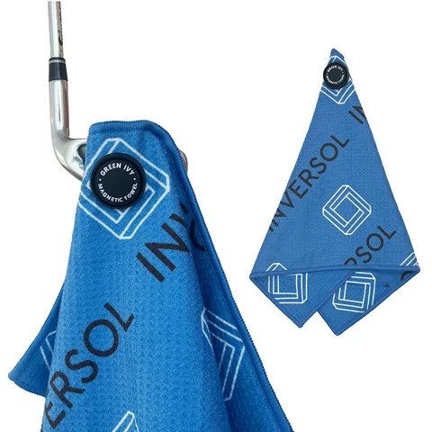 Super absorbent golf towel with industrial strength magnet for strong hold to golf bags, carts & clubs