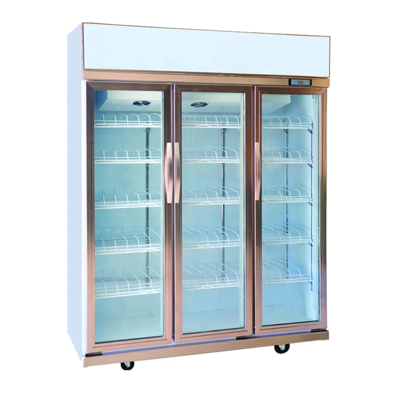 Supermarket refrigerator equipment transparent glass door refrigerator display soft drink freezer fridge refrigerator