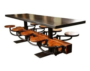 Swing Out 8-Seat Industrial dining Table