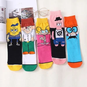 SY007 Mens and womens socks personality cartoon in high socks