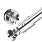 telescopic constant tension stainless steel shower curtain rod for bathroom