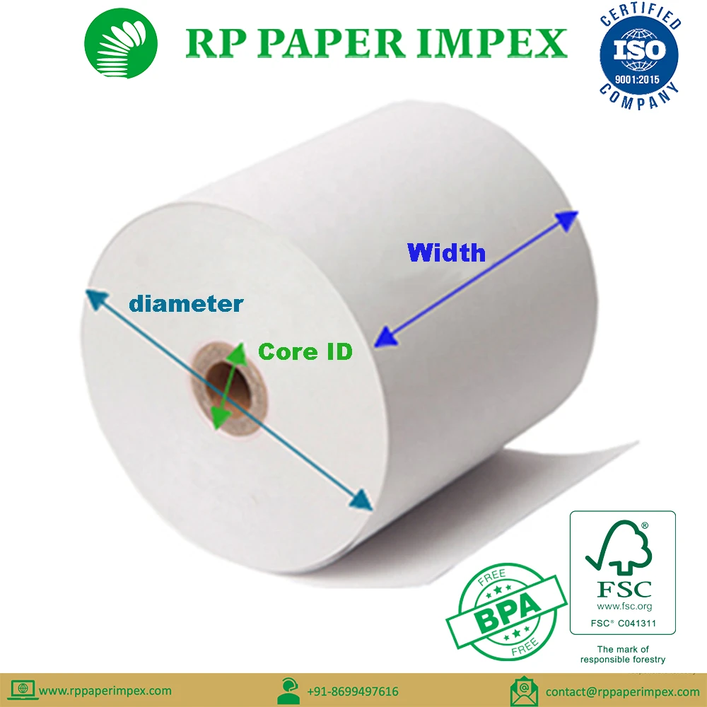 Till Paper Rolls, Thermal, 80 mm x 80 mm customised, High Quality Manufacturer Exporter Supplier India