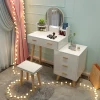 Touch Switch Led Mirror Vanity Dresser Nordic style Adjustable Dresser with a Drawer and Large Capacity Storage Cabinet