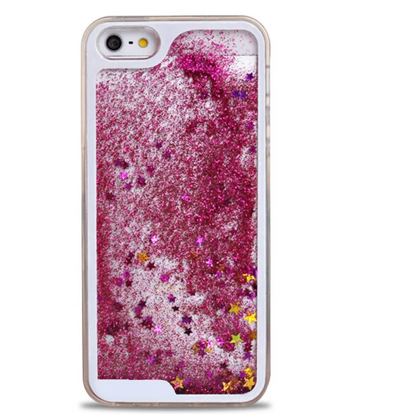 transparent glitter stars dynamic liquid 3D quicksand phone cover case