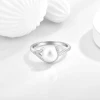 Trendy Jewelry Design 925 Sterling Silver Rhodium Plated Diamond Freshwater Pearl Teardrop Shape Female Ring